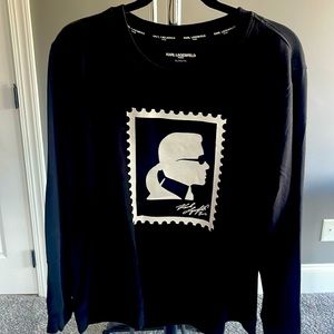 Karl Lagerfeld Black Womens Sweatshirt. Size  XL